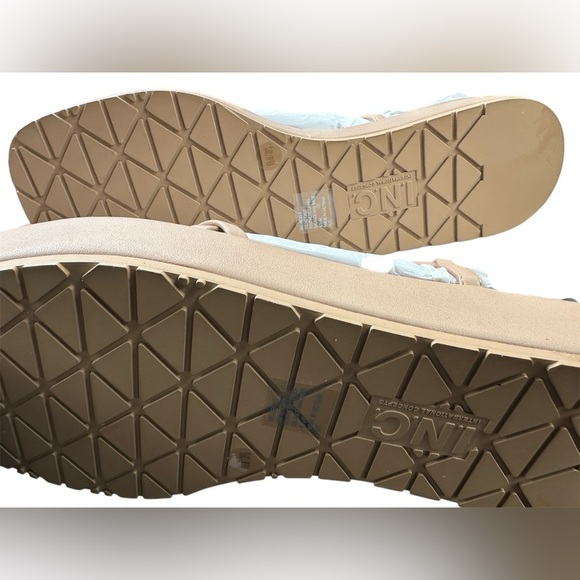 INC International Concepts Tan Sandals with Crisscross Straps - Picture 3 of 5